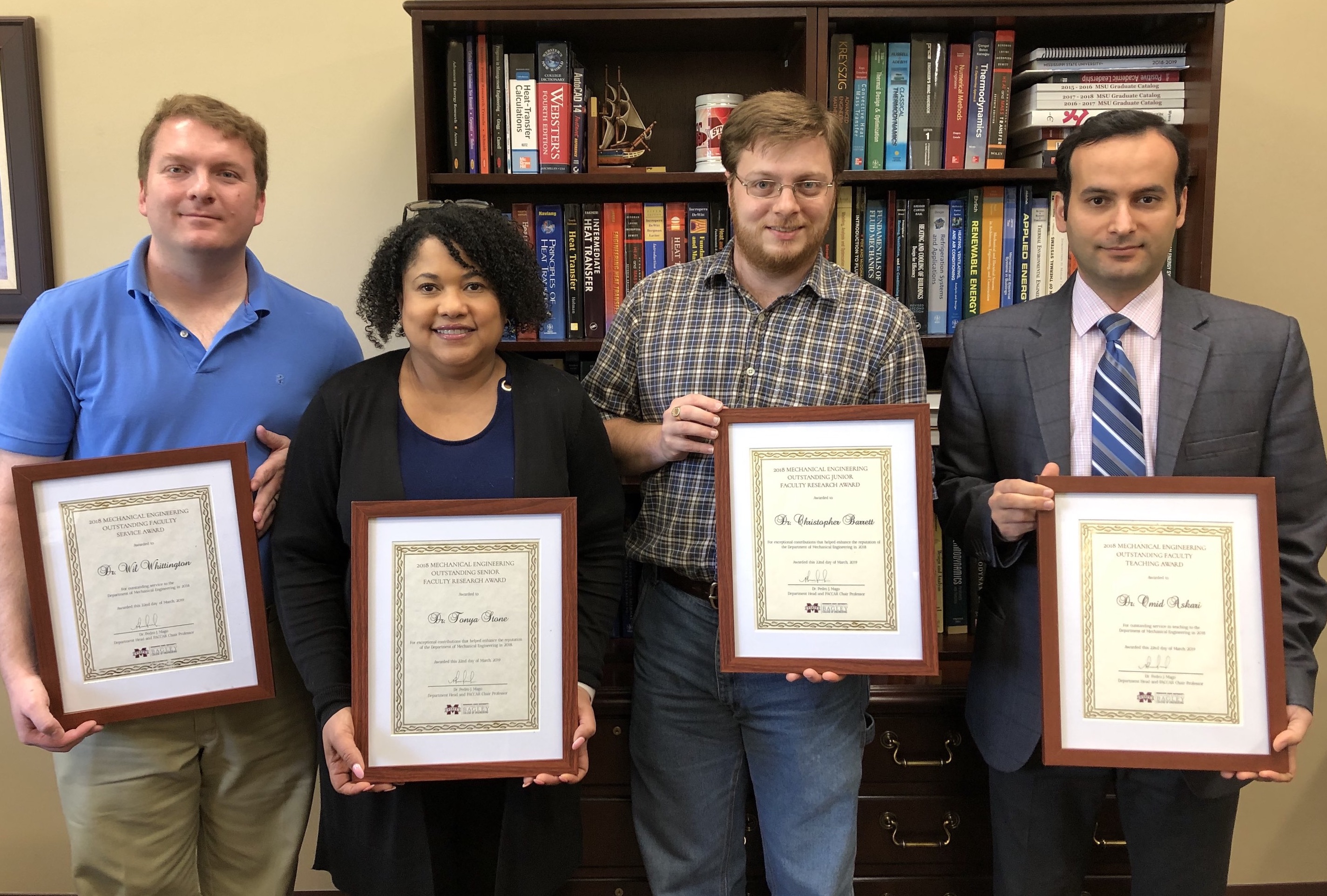 2018 Mechanical Engineering Faculty Awards Recipients