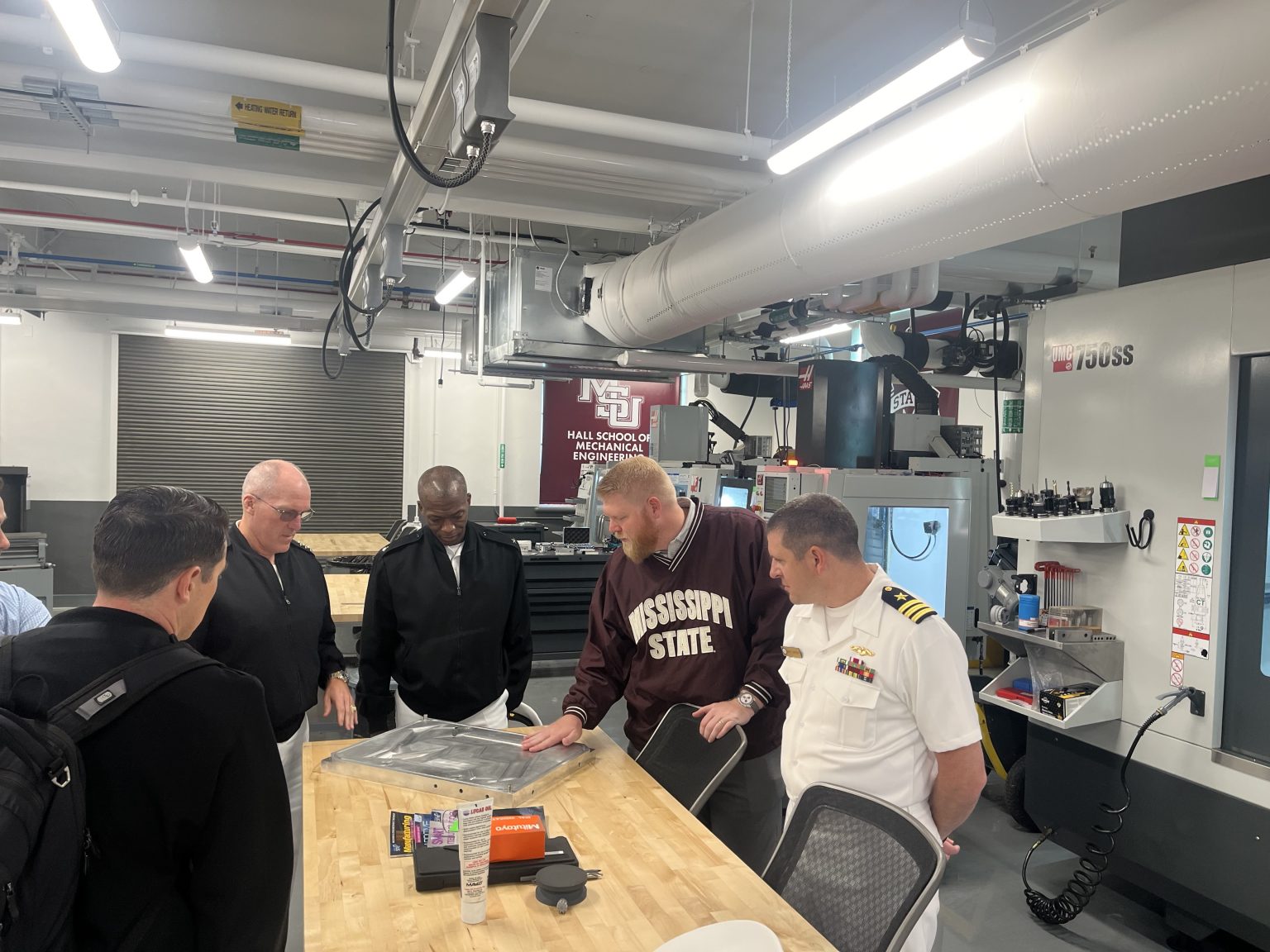 Navy Admirals Visit IDEELab and Hall School of Mechanical Engineering